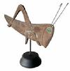 H433 Early 20th century Copper Grasshopper weathervane boasting applied legs and antennae that measure a full 6� long. Hollow body with hammered details and inset emerald green glass eyes