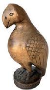K29 Exceptional Lehigh County, Pennsylvania Folk Art hand carved wooden Eagle boasting deeply carved details to the feathers, feet, eyes and beak. A double row of very intricate carved patterns encircles the base. Solid wood bearing wonderful dry, natural patina surface. Great piece of Americana Folk Art.