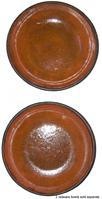 W373 Two early 19th century Redware Bowl,  No Cracks or Hairlines. It measures 8" in diameter and 1 5/8" high. 