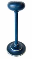 G757  Beautiful, soldier blue painted wooden hat stand featuring a sturdy rounded solid-wood top and white painted pinstripe detailing around the nicely shaped, turned base. Excellent addition to any Millinery display! Measurements: 9 ¾� tall x 4 ½� diameter base x 2 ½� diameter top.
