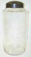 W47 19th century hand blown Apothecary Jar with the original lid measurements are 12" tall x 5 3/4" diameter
