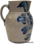 S627 One gallon cobalt decorated stoneware pitcher Baltimore Maryland origin,Peter Herman maker. circa 1850 