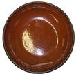 Redware Plate with lead glaze & coggled edge. 9 3/4 diameter