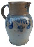 R299 One-and -a-Half- Gallon Cobalt -Decorated Stoneware Pitcher, Baltimore MD, origin circa 1850.