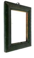 F385 Late 19th century looking glass in original painted wooden frame