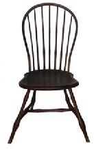 RM345 Early 19th Century New England seven spindle back Windsor Bow Back Side Chair,with original bittersweet red paint,