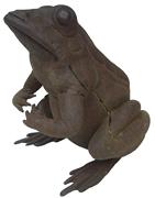 X95 19th century, cast iron garden Frog or Doorstop, art Status,  very unusual, old natural surface, circa 1880