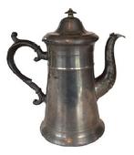 A39 Connecticut pewter coffee pot, bearing the touch of John Munson (Yalesville ca. 1846-1852), 10 1/4" h.