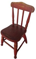 *SOLD* A179 Miniature Bittersweet Red painted Late 19th century Doll Chair with it's original paint! Wonderful Windsor style Fan back design
