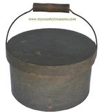 T246 Pewter gray painted wooden Bail handle Pantry Box 