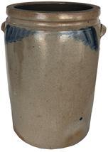 E393 Baltimore, MD Stoneware Jar with ears, 19th century, a five -gallon ovoid jar with cobalt swag decoration 