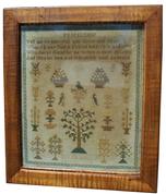 W296 19th century Friendship Sampler signed Suzanna Lawrence July 10th 1846 professionally framed 17 1/2" x15"