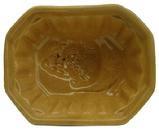 V361  Yellow ware Grape Pattern, the mold is a cut-corner rectangular., great color, with no cracks or chips  5" x 7"