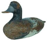 Z173 Drake bluebill Duck Decoy by Jim Cockey from Kent Island, Maryland on the Chesapeake Bay.It measures approximately 13 1/2" from tip of bill to tail. It has worn original paint, glass eyes and classic paddle tail.