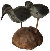 E331 Early 20th century pair of Shore Bird rig mates found New Jersey , one is flat body and the other is a full body