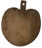 D253 19th century  Apple shaped solid wood cutting board with a wonderful old natural patina 