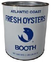 **SOLD** B117 THIS ONE GALLON BOOTH ATLANTIC COAST FRESH OYSTERS CAN IS IN VERY GOOD CONDITION. IT IS STAMPED MD.