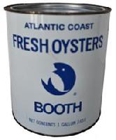 **SOLD** B117 THIS ONE GALLON BOOTH ATLANTIC COAST FRESH OYSTERS CAN IS IN VERY GOOD CONDITION. IT IS STAMPED MD.