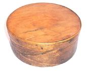 G1107 Pantry Box Round Finger Lap with old natural patina 7" round