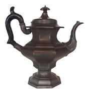 A42 Massachusetts pewter teapot, stamped Rosewell Gleason, (1822-1871), 10 1/2" h.,