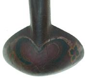 X207 Early 19th century walnut Butter Scoop, hand painted and decorated with a large heart and flowers on the back side 9" long x 5" wide