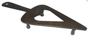 W293   Iron trivet in the shape of a heart was made by a blacksmith in the mid 1800's. It has great form, excellent condition 10 1/2" long x 4 1/2" wide