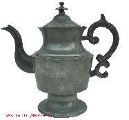 T25 American Pewter Coffee Pot, sign by Richardson of Boston, MA.1820 - 1830  