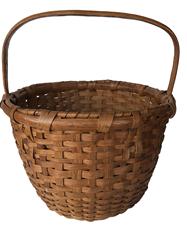 E37 Early 20th century Eastern Shore Maryland Basket very well made,heavy construction, tight and sturdy, in old natural patina reinforced bottom with a well wrapped rim, wonderful condition Measurements are 17" tall x 15" wide