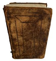 M284C Leather bound Holy Bible containing the Old and New Testaments. Printed by D. Fanshaw, No. 20 Slote-lane, New York 1820. Handwritten inside the front cover reads: Mary Ellen Wilsons Presented by her Affectionate Grand Father Dec 26th 1823. Mary Ellen Wilsons with (Mother of Mrs. Wm. H. Gates) is handwritten on top of the cover page. Measures 7 ½ tall x 5 wide x 2 ¼ thick.