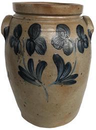 E385 Peter Hermann Baltimore, MD � Circa 1855 � 1870 large crock jug with applied handles. A very impressive stamped three gallon Stoneware Crock