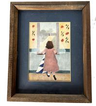 H509 Framed, hand stenciled fabric painted picture entitled �Left All Alone� by Madonna Ferguson signed and numbered No. 20 of 250. Certificate of Authenticity attached to the back states the artist was born in Virginia in 1941,