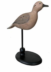 H429 Hand carved Dove from Dorchester County MD, carver unknown, all original paint mounted stand for displaying. Late 20th century. Measurements: 12 1/2" tall x 11 1/2" 