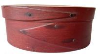G832 Pristine New England oval finger lapped pantry box in original dry, red paint.