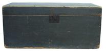 RM23 19th century New England slate gray  Painted Wooden Storage Box, square-nailed construction, circa 1860 measurements are 28? wide x 12? tall x 12? deep