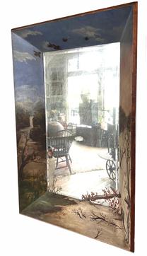 H344 Large mirror with painted frame