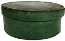 E592 19th century small size original green painted Pantry Box from New England.Great form and surface.The condition is very good