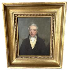 K168 19th century hand painted oil on board Portrait of a distinguished looking, well-dressed Gentleman. Exceptionally detailed facial features and clothing. Nicely framed. Unsigned. Framed measurements: 14 ¼ wide x 2 deep x 15 ¾ tall. Painting measures 8 ¾ wide x 10 ½ tall. 