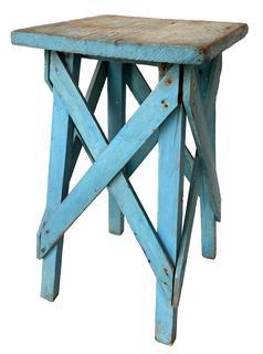 **SOLD** F417 Late 19th century plant stand beautiful dry original robin egg blue paint