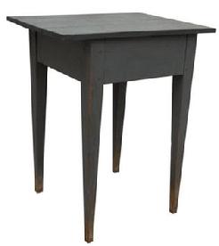  **SOLD** T119 Southern Ga. Hepplewhite work Table with early pewter gray paint. This Table is all mortised and pegged construction, the wood is southern heart pine, circa 1840