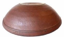 G810 Beautiful late 18h century original dry Red painted beehive turned  wooden bowl with great turnings, nice lipped edge and incised foot Out of round.   Measurements: 9 3/4" x 10" diameter x 3" deep