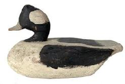 G158 Pap's Creighton bufflehead from Hooper's Island maryland working duck decoy, branded on the bottom C original paint.