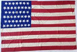 Rare 45 Star Silk American Flag, very good condition.  Utah became the 45th state in 1896. 