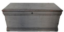 RM577 Rare 19th century Pennsylvannia National Guard  original grey painted  military trunk, inscribed {GS Matlack Co A Regt. 