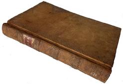 **SOLD** H1025 Stamped and embossed leather-covered �LEGER� book with entries dated from 1830s � 1850�s. Philadelphia, PA area. Measurements: 8 3/8� wide x 1 ¾� thick x 12 ½� tall   