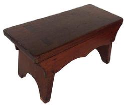 A16 19th century Stool, the legs are mortised throught the top, the wood is walnut 