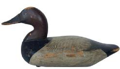 A236 Canvasback Drake By Jim T. Holly Canvasback Drake Duck Decoy attributed to James Holly, Havre-de-Grace, MD, circa 1900