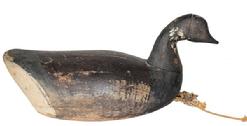 B324 Early hand carved Brant Decoy from Prince Edward Island, two piece head, with a hand chopped body , double rigged,the Decoy still retains most of the original paint circa 1920    