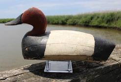 *SOLD* C381  Upper Susquehanna flats Canvasback Drake in second coat of hunting paint, very nice hand chopped body.
