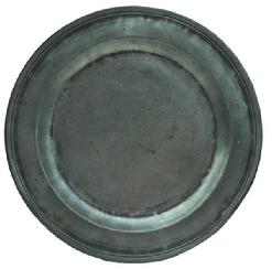 X468 Allen Bright pewter dish ca. 1750