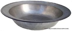 T31 Pewter Basin,  last quarter 18th century, round form with narrow single reed brim, touchmark to bottom of bowl, (minor wear), dia. 13 in. 